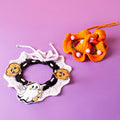 Cat Collar Halloween Costumes for Cats Puppies Knit Witch Hat Neck Piece for Halloween Party Decoration Funny Pumpkin Hat Set