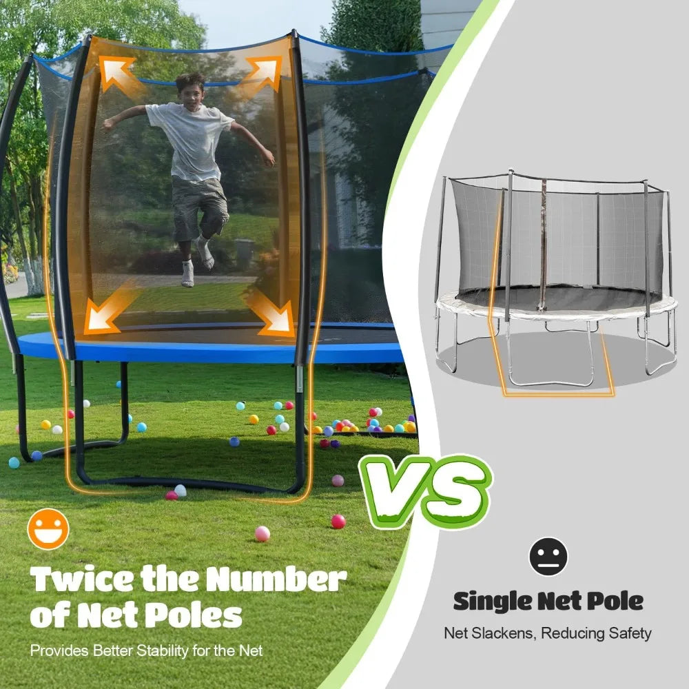 Garden Furniture -8FT Trampoline for Kids and Adults 1200LBS Capacity Outdoor Garden Jump Mat
