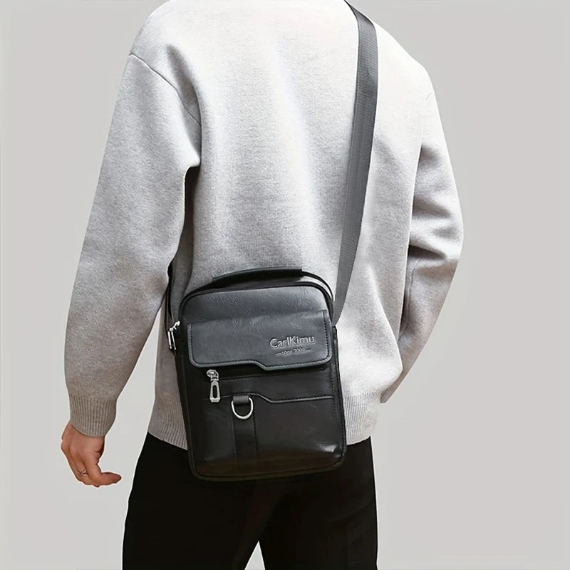 Men's bags can be worn over one shoulder with a cross-body strap. Made of PU material, they are suitable for business outings.
