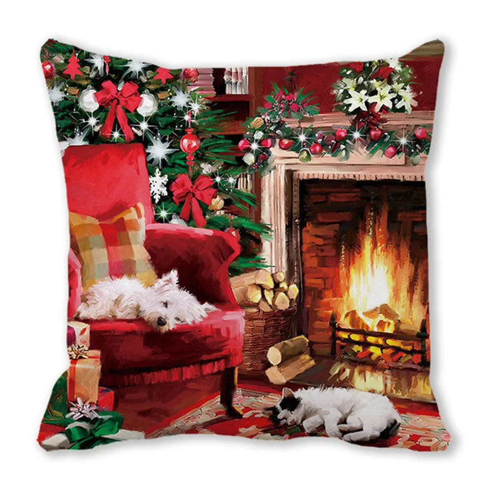 45CM Merry Christmas Cushion Cover Pillowcase 2023 Christmas Decorations for Home Ornament Happy New Year Christmas Decor 2022