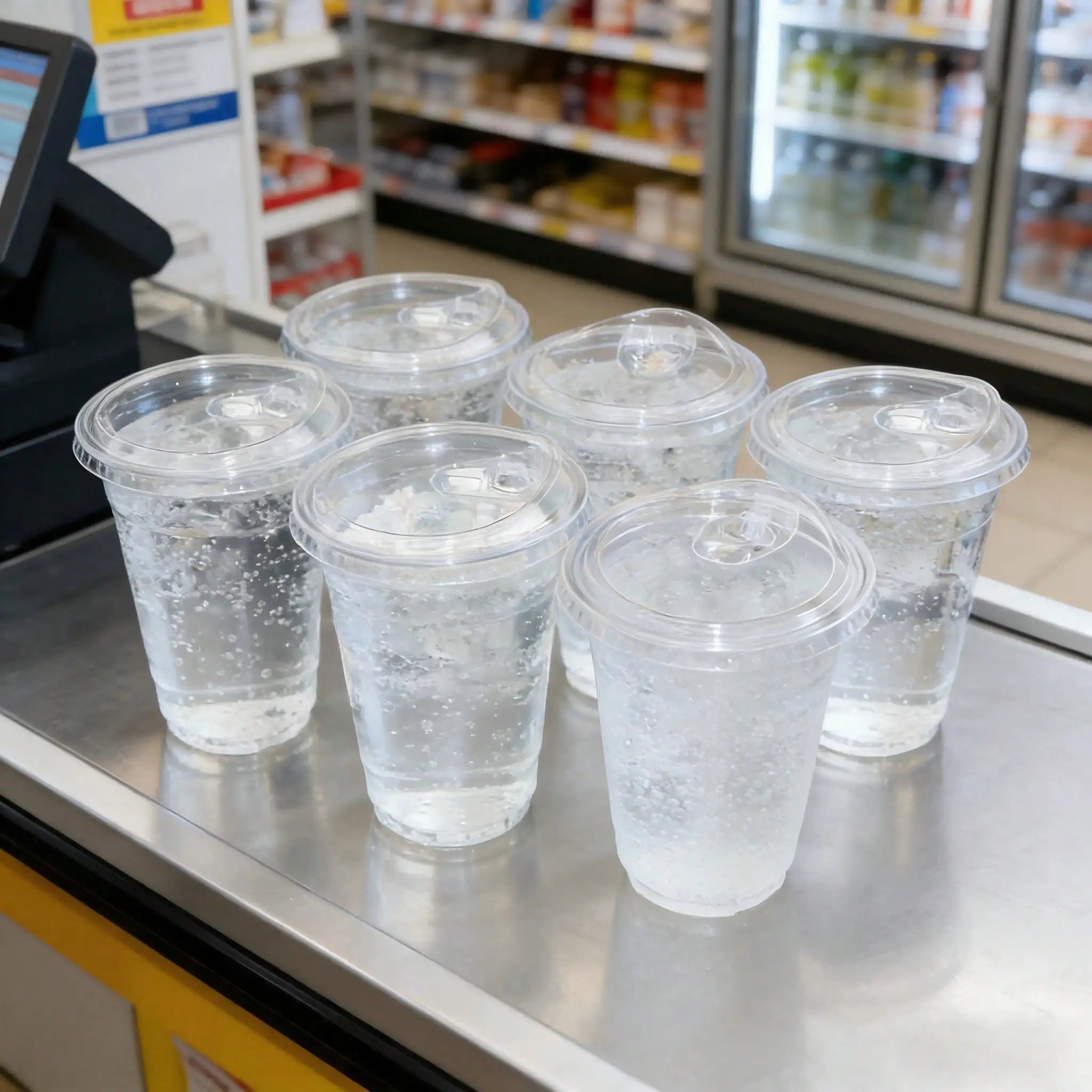 200Sets  (100 Cups+100 Lids)Of 12-Ounce/16-Ounce/20-Ounce/24-OunceTransparentPlasticCups,WithNon-SuctionDrinkingLids, DurableAndLeak-Proof, Suitable For Iced Coffee, Smoothies, Milkshakes. Ideal For Easter, Weddings, Outdoor