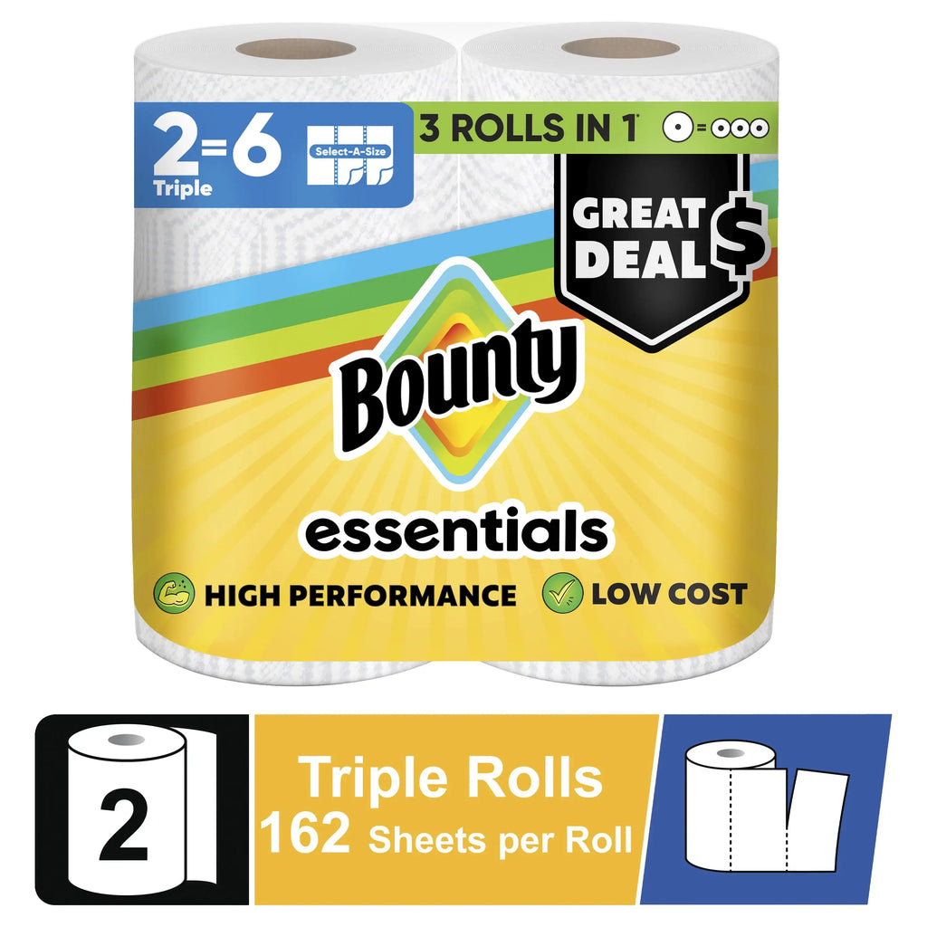 Holiday Bulk Savings | Large Capacity Value Pack | White Select-A-Size Paper Towels in Commercial Pack | Durable and budget-friendly to handle all kinds of daily household messes