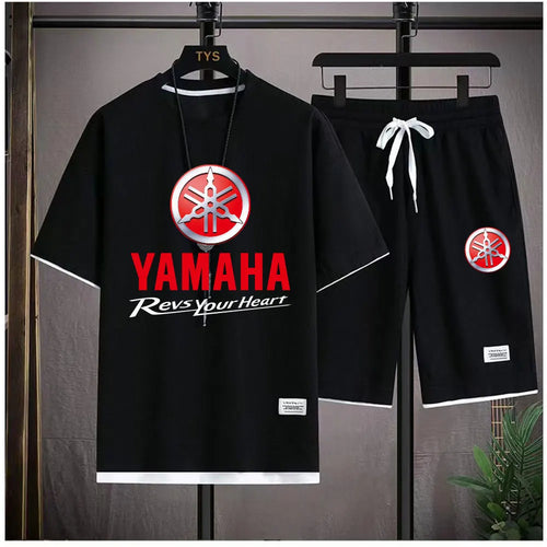 2026 Yamaha Racing Men's Sport Clothing Set Spring/Summer Short Sleeve T-Shirt & Sports Shorts Running Men's Athletic Wear