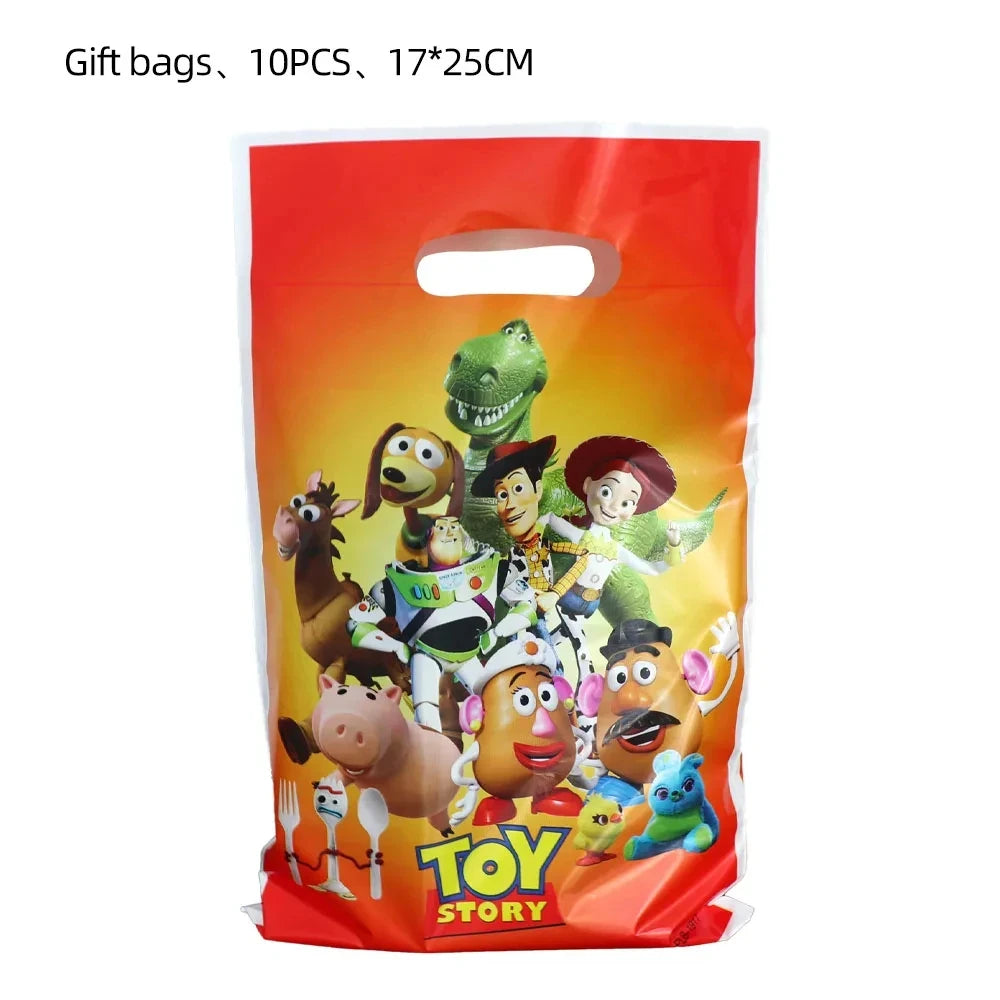 Toy Story Party Decoration Tableware Paper Plates Party Favors Gift Tablecloth BirthdayParty Supplies Toys Stamp Bracelet