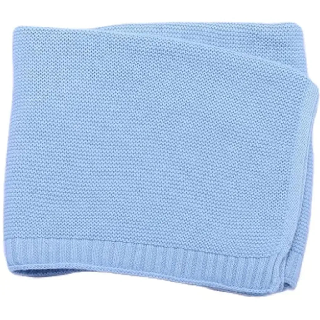 Customize Name Baby Blanket - Embroidered Design Great for New Borns Stroller Swaddles Comfort Breathable Cotton Knitted Blanket