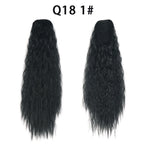 22 Inch Drawstring Ponytail Extension Curly Wave Long Ponytail Hair Extension Synthetic Corn Wavy Drawstring Ponytail Extensions