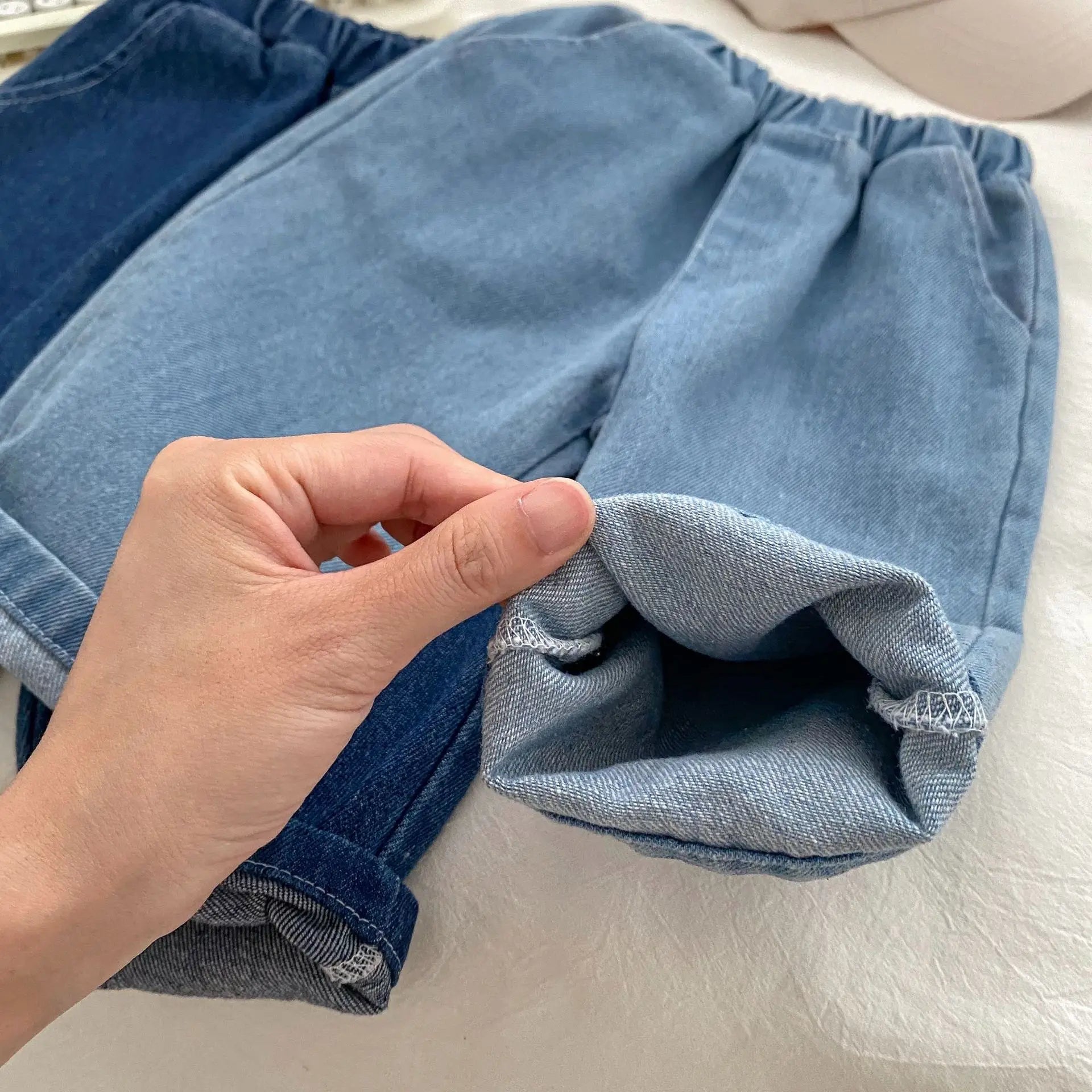 2024 Autumn New Baby Denim Trousers Loose Infant Boy Causal Pants Solid Kids Boys Jeans Toddler Clothes