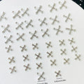 50PCS Mixed Size 3D Punk Silver Cross Metal Parts Manicure Accessoire Nail Decoration Alloy Retro Cross Nails Art Charms