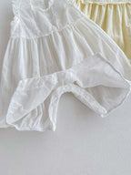 Korean Style Newborn Clothes Baby Girl Jumpsuit Hollowed Floral Sleeveless Infant Girl Bodysuit 0-24 Months