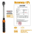 Waxtron 1/2'' Torque wrench 5-45ft.lb Bicycle Professional Torque Wrench Adjustable Set 14PCS For Bike Motorcycle Hand Tools
