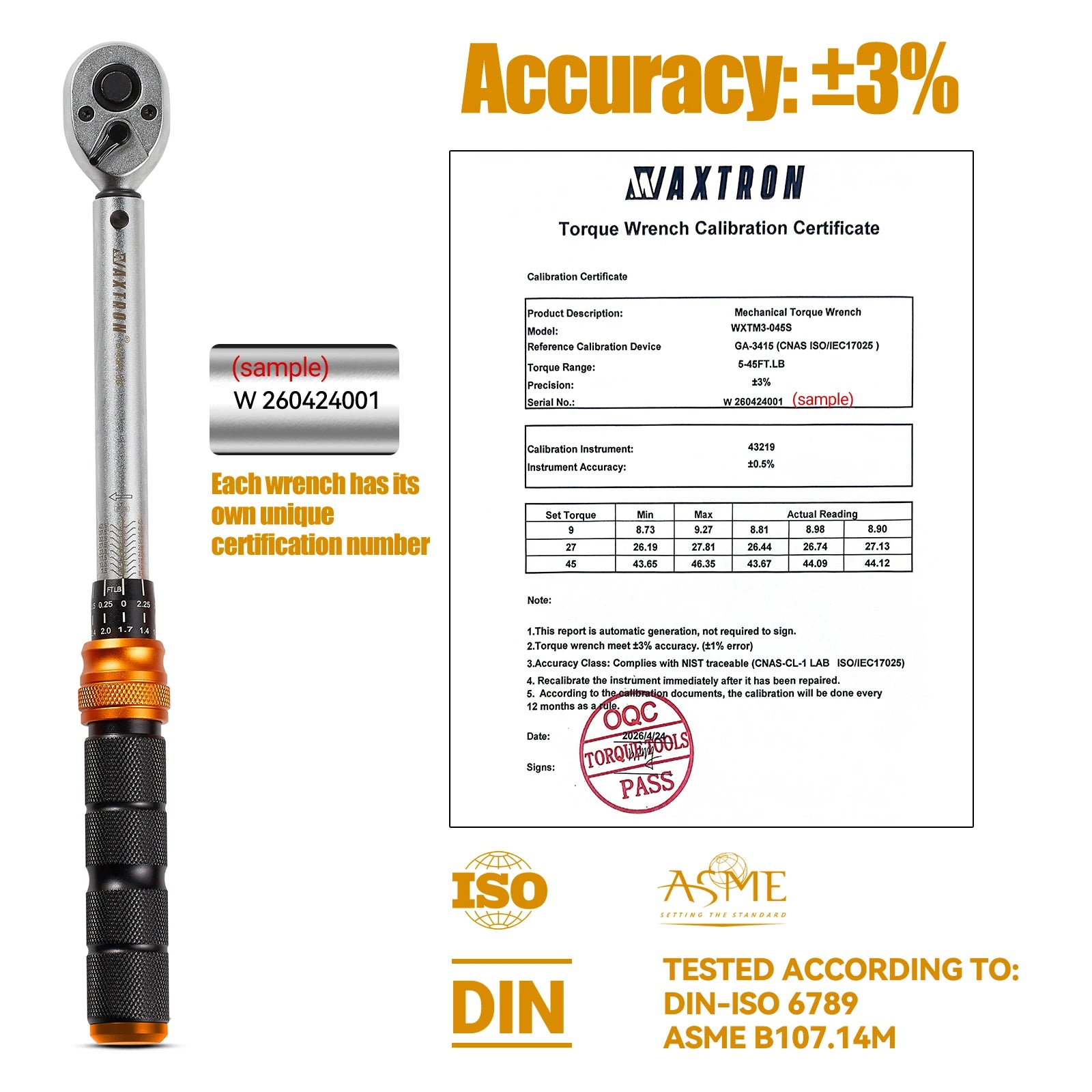 Waxtron 1/2'' Torque wrench 5-45ft.lb Bicycle Professional Torque Wrench Adjustable Set 14PCS For Bike Motorcycle Hand Tools