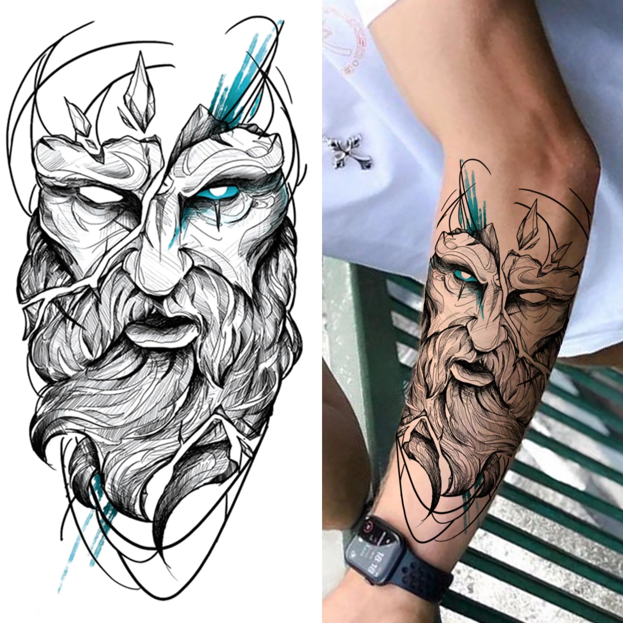 Full Arm Temporary Tattoos Sleeve For Men Women Realistic Fake Tatoos Warrior Lion Tiger Flower Tatoo Sticker Black Totem Maori