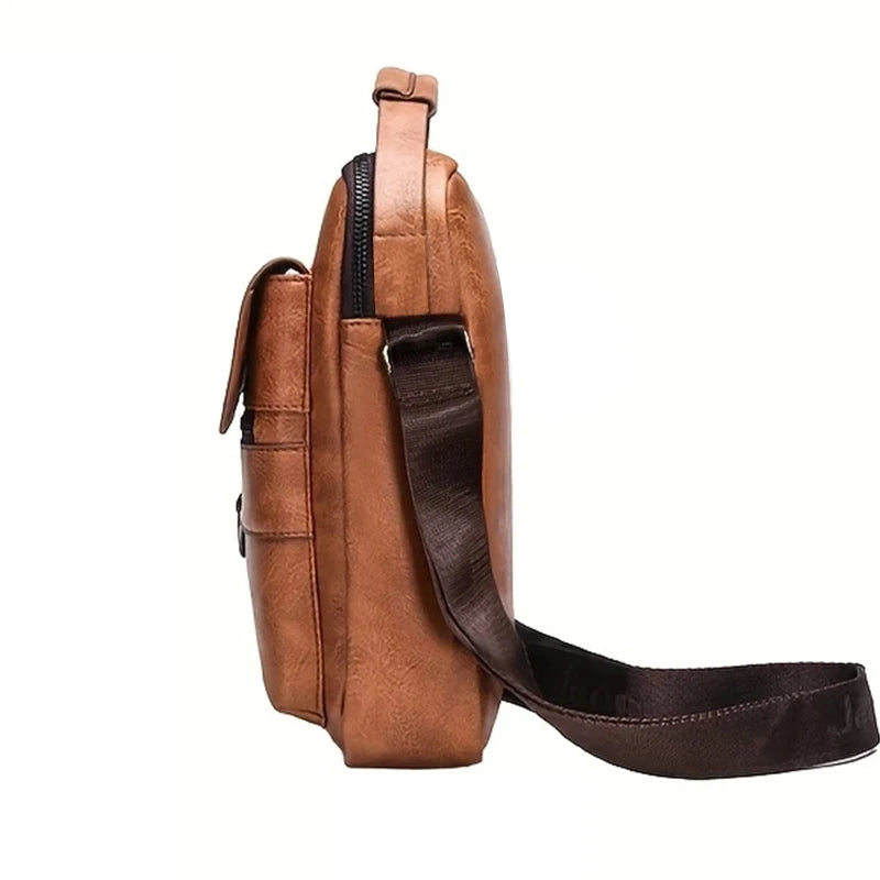 Men's bags can be worn over one shoulder with a cross-body strap. Made of PU material, they are suitable for business outings.