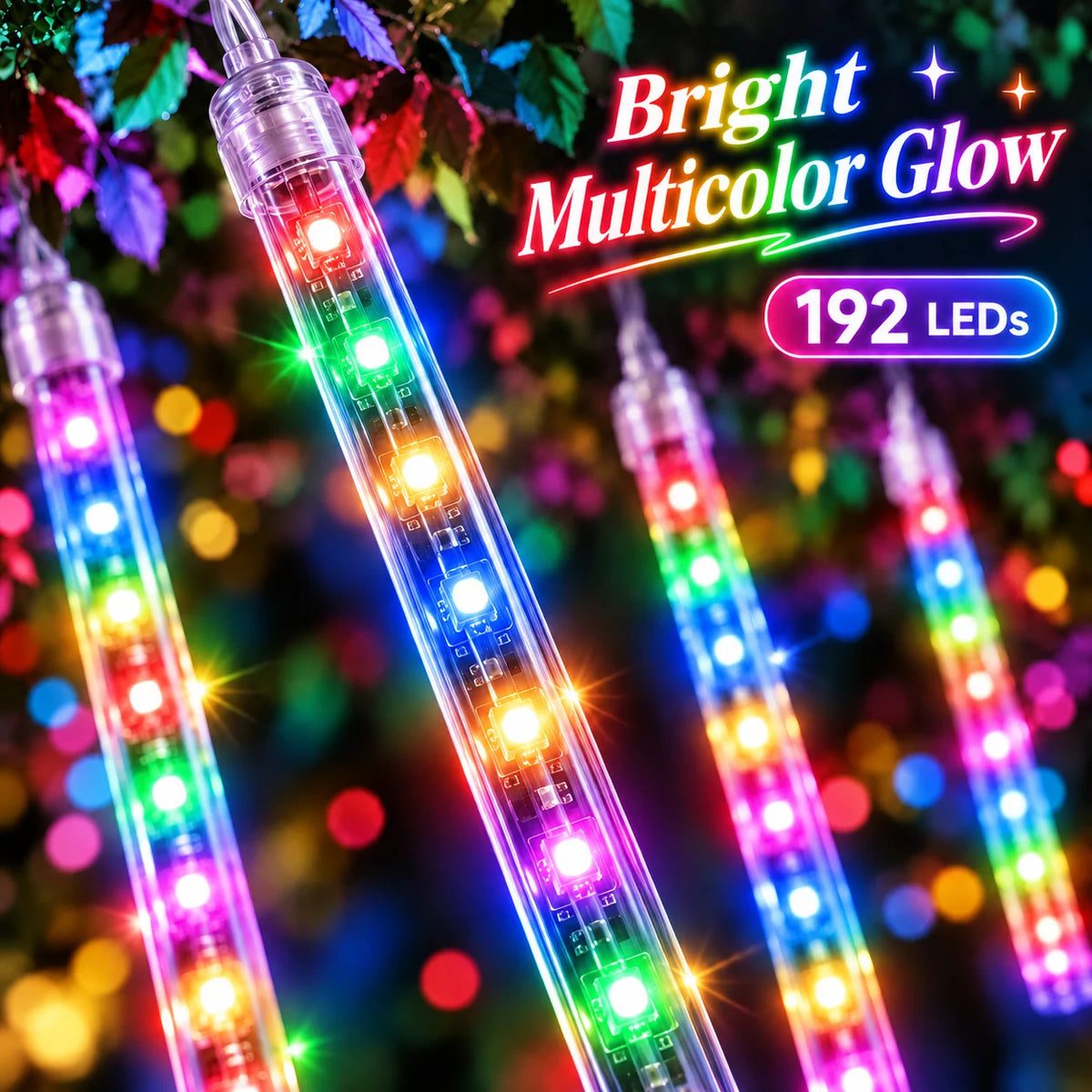 Christmas USB Meteor Shower Fairy Lights Falling Rain Icicle String Lights for Wedding Window Bedroom Cozy Home Holiday Decor