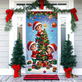 Christmas Theme Santa Claus Santa Dog Snowman Door Cover Banner Festive Party Decoration Supplies Photography Props Xmas Gifts