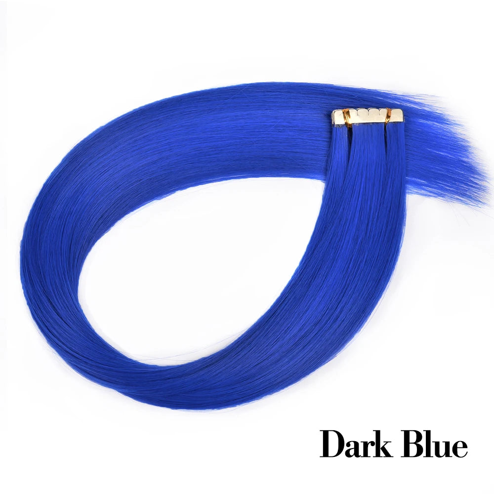 Synthetic Straight Tape In Hair Extensions 10pcs Natural Hair Extension 24inch For Women Invisible Double Sided Free Style