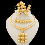 Jewelry Set for Women Luxury Pendant Necklace and Dangle Earrings Weddings Bridal Bangle Ring Set Gifts ﻿