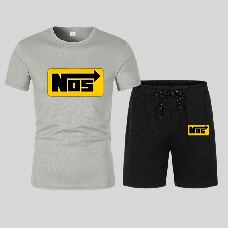 Comfortable and breathable men's summer fashion trend casual sports two-piece set in 2026 short-sleeved T-shirt + shorts set