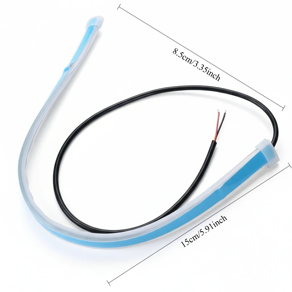 Flexible Car LED Daytime Running Light: DRL Strip with Turn Signal Lamp, 12V Auto Lighting Tool