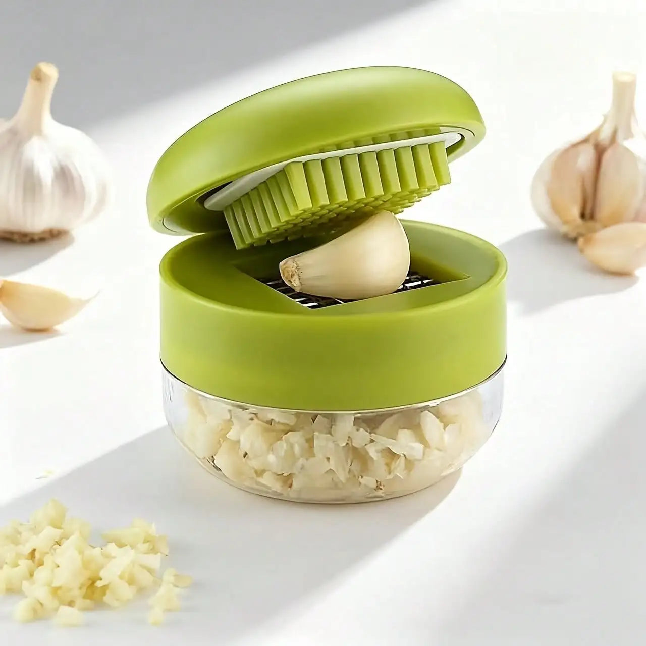 2pcs/1pc Manual Garlic Press And Grinder - Multi-Functional Kitchen Tool, Can Be Used For Chopping,  Suitable For Home, Restaurant, Outdoor And Food Truck Use, Portable Handheld Design, Plastic And Garlic Clove Grinder sh2604