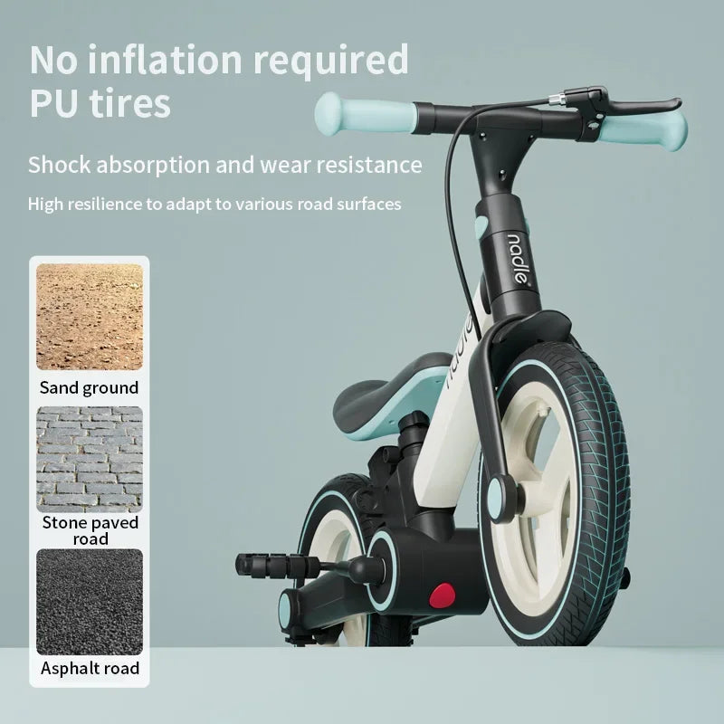 Children's bicycle balance bike 2-in-1 1-3 1-6-year-old girl boy pedal folding bike