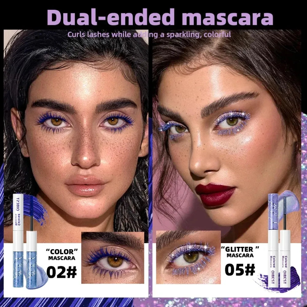 Double Head 2 IN 1 Mascara Silk Fiber Lash Mascara Volume Waterproof Lasting Non-Smudging Thick Thin Curling Mascara Eyes Makeup