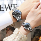 CHENXI Couple Luxury Quartz Wristwatch Stainless Steel Waterproof Luminous Elegant Watch Valentine Gift for Men and Women