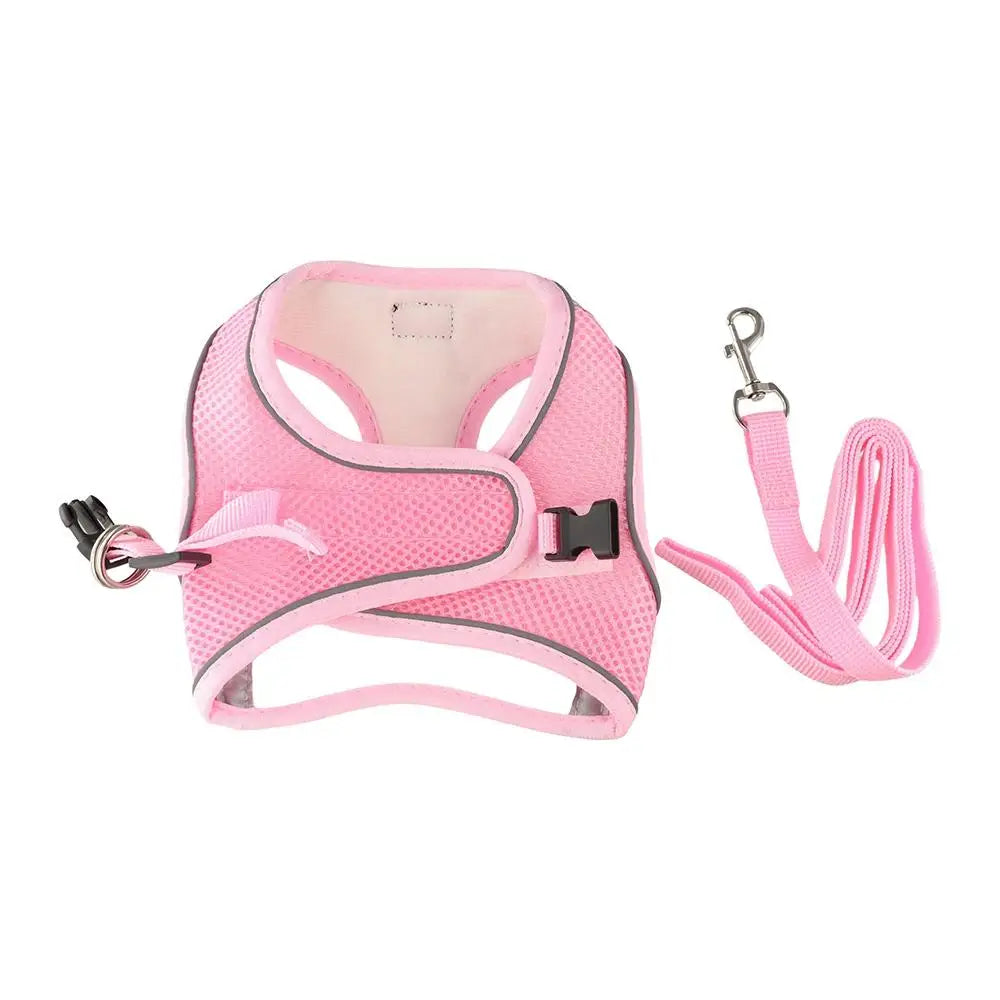 Cat Accessories Floral Pet Harness Anti Escape Meash Cat Chest Strap Adjustable No Pull Dog Leash Set Small Dogs