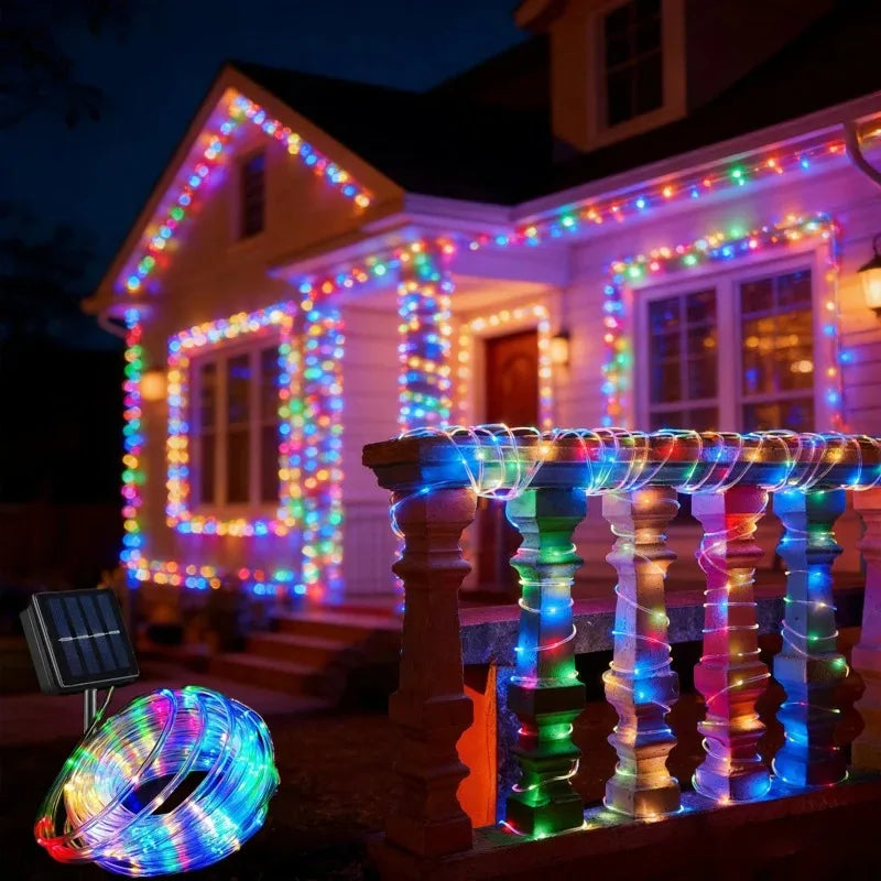 LED Solar Tube Rope Led Light Outdoor Garden Christmas Decoration Fairy String Light Outdoor Wedding Party Led Lamp