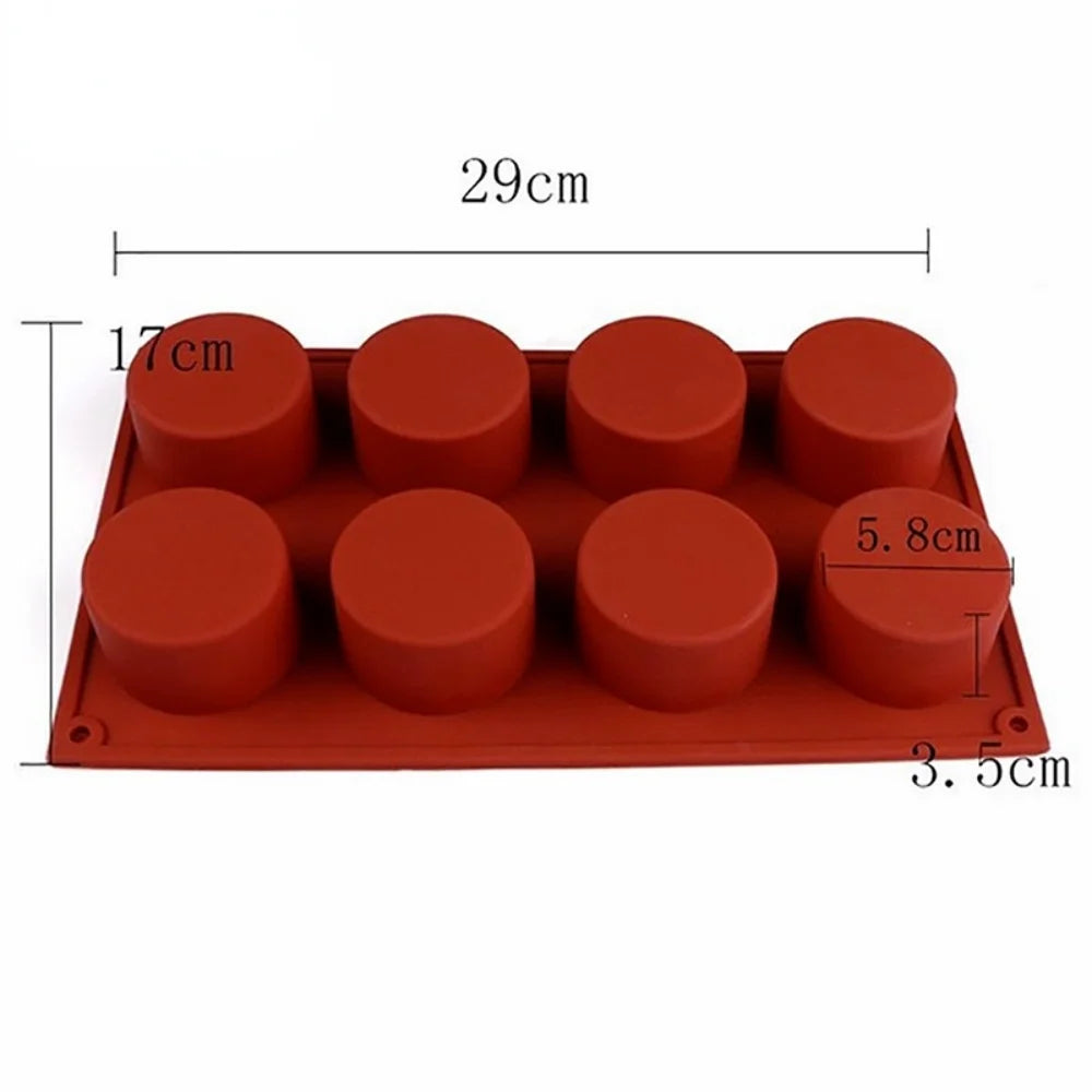 Silicone Mold Cake Pastry Baking Round Jelly Pudding Soap Form Ice  Decoration Tool Disc Bread Biscuit Mould Baking Accessories