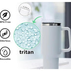 Reusable Straw with Cleaning Brush Plastic Replacement Straw Compatible with Stanley 40 oz 30 oz Cup Tumbler