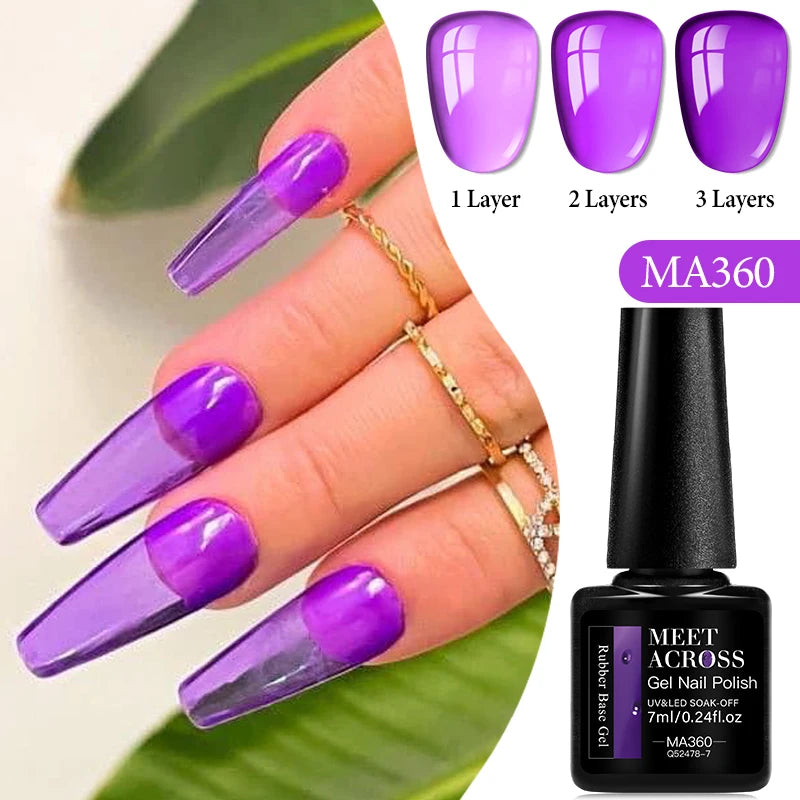 7ml Nude Rubber Base Gel, 68 Colors, DIY Nail Art Supplies Gel for Nails Design, UV LED Soak Off, Easy to Apply, Long Lasting