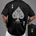 European and American Men's Summer New Poker Print Soft and Breathable Round Neck T-Shirt Outdoor Casual Top