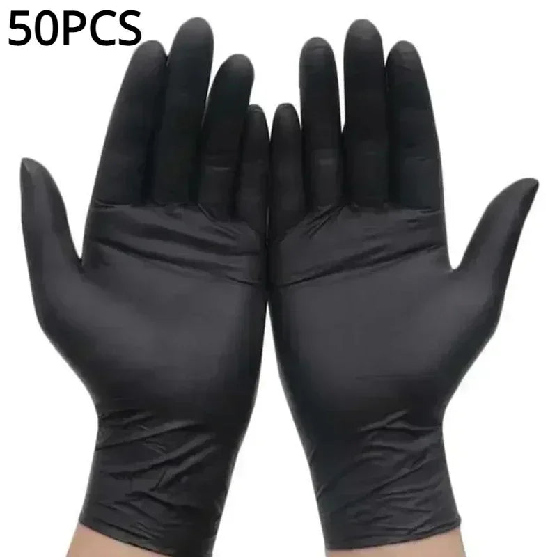 20-100PCS Disposable Black Nitrile Gloves for Household Use Latex Free Powder Free Cleaning Gloves Tattoo Hairdressing Tools