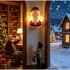 Christmas Santa Claus Glowing Wall Lamp Resin Middle Finger Design LED Night Light Porch Bedroom Decor Spooky Holiday Ornament