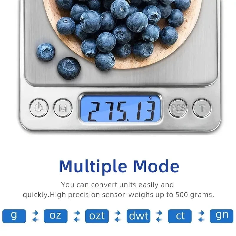 Digital Kitchen Scale Stainless Steel Food Scale with LCD Display for Precise Weighing of Cooking Ingredients Diet
