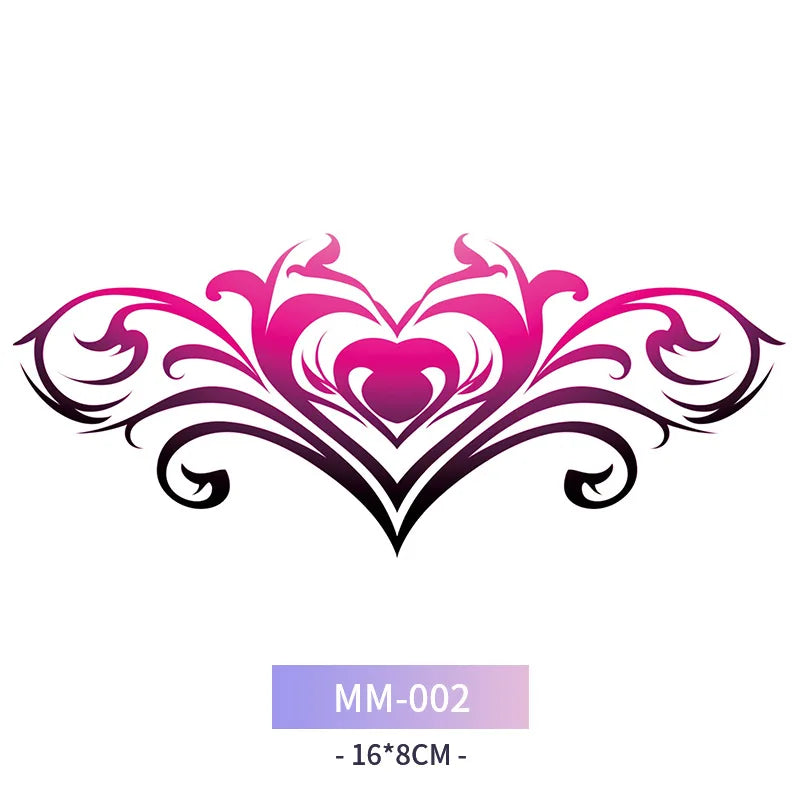 Sexy Succubus Tattoo Stickers Tatoo Waist Chest Woman Art Temporary Tattoos Waterproof Long-Lasting Fake Tattoos For Women