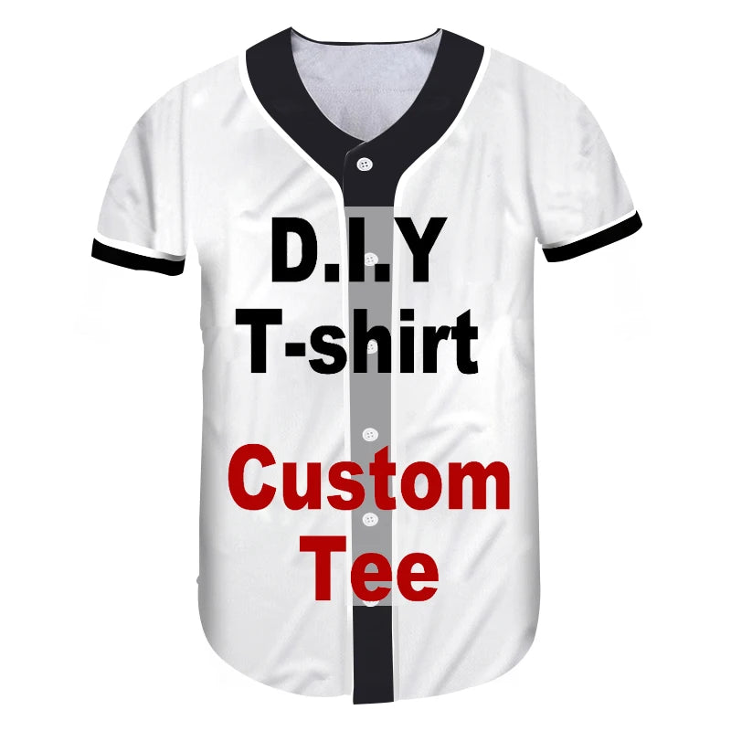 3D Printed Custom Design T-Shirts Summer Short Sleeve O-neck Shirt Hoodie Baseball Uniform Dropping Shipping Wholesale Unisex