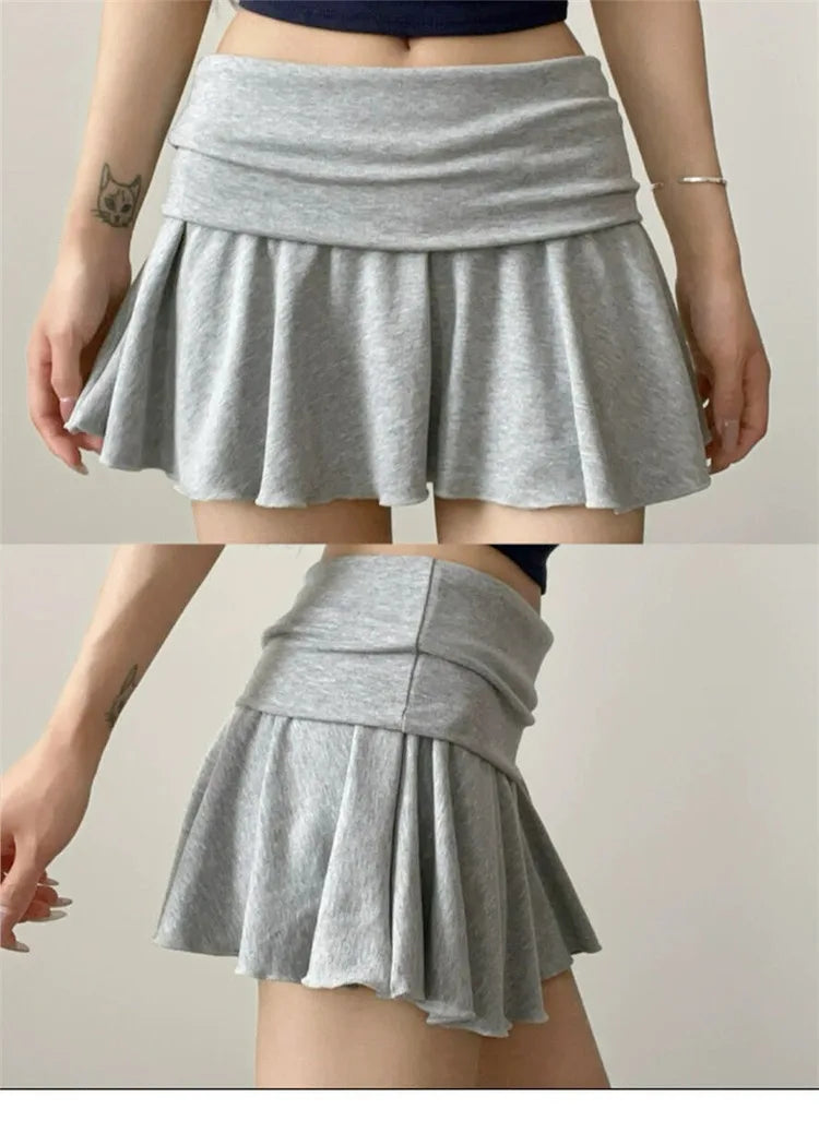 Waist-Flipping Ruched Skirts Prevent Exposure Golf Sports For Women Short Dress High Elasticity Athletic Short High Waist Skirt