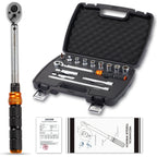 Waxtron 1/2'' Torque wrench 5-45ft.lb Bicycle Professional Torque Wrench Adjustable Set 14PCS For Bike Motorcycle Hand Tools