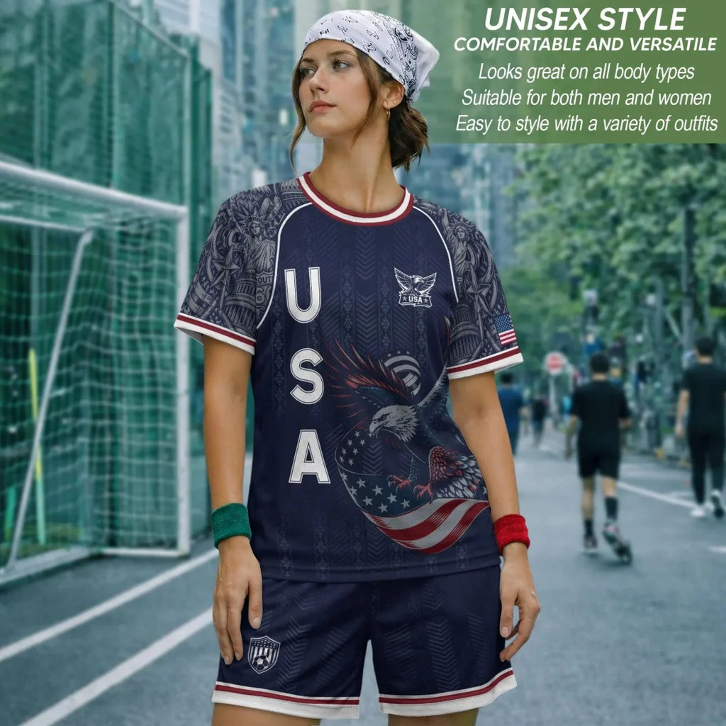 2026 America Soccer Jersey USA Football Team Jersey Match training Kit Summer Sports Men's T-Shirt Clothing Tee Y2k Woman ﻿