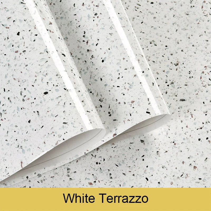 Marble Sticker Kitchen Oil-Proof Film Stove Waterproof Moisture-Proof Self-Adhesive Wallpaper Countertop Cabinet Renovation Tile