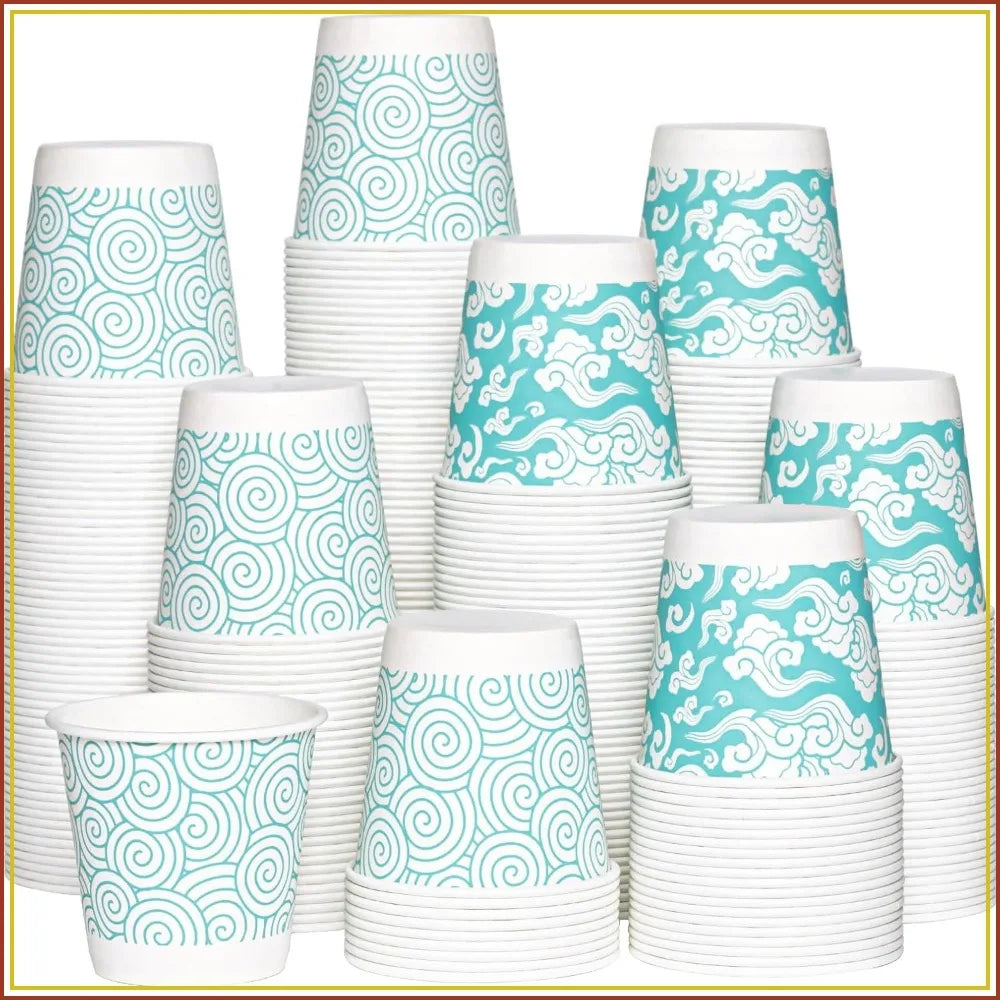 3 oz Disposable Paper Cups 300 Pack - Small Mini Bathroom Mouthwash Cups for Parties & Travel