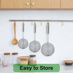 1/3pcs Spider Strainer Oval Skimmer Stainless Steel Filter Mesh with Handle for Kitchen Frying Food Pasta Spaghetti Cooking Tool