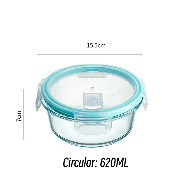 High Borosilicate Glass Lunch Bento Box Microwave Oven Separate Fresh-keeping Bowl Sealed Box Food Storage Containers Crisper