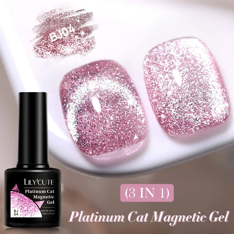 LILYCUTE 7ml Fruit Grape Purple Cat Magnetic Gel Nail Polish Vernis Semi Permanent Soak Off Colorful Gel Polish Nails Supplies