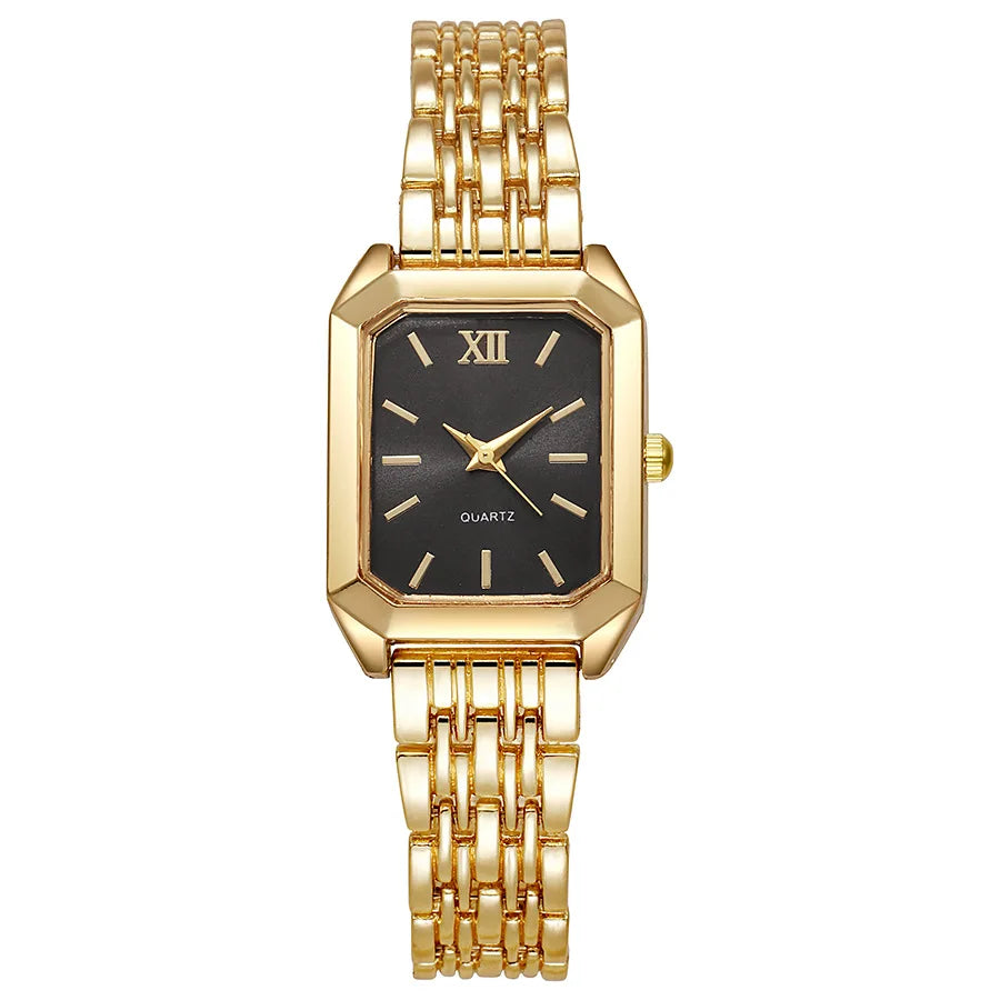 Light luxury steel strip women's watch female student fashionable simple square quartz watch