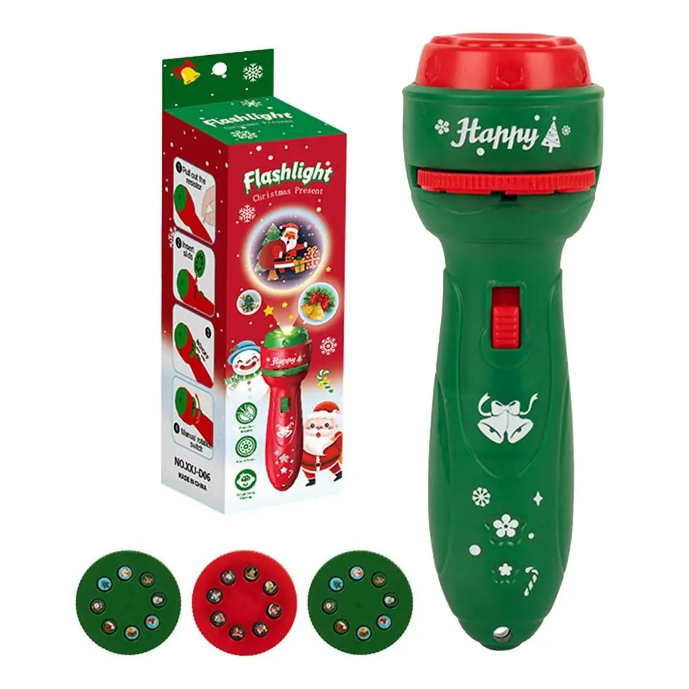Christmas Handheld Flashlight Projection Lamp Early Education Toys Image Recognition, Cognition, Fun cartoon Projector Gifts Kid