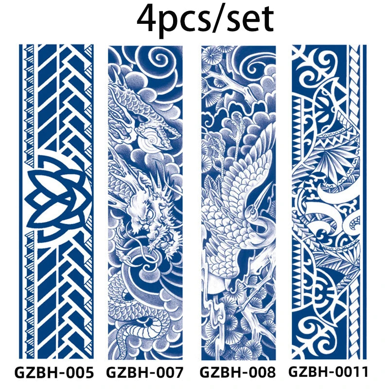 Armband Waterproof Temporary Tattoo Sticker arm and shoulder tattoos for men False Waist Arm Foot Strip Tattoos for Girl Women