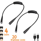 LED Neck Reading Lights Rechargeable Neck Light for Reading Lamp 4 Colors 20 Brightness Flexible Arm Neck Light Read Book Lamps